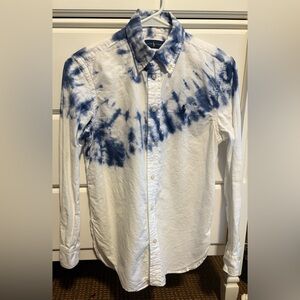 Ralph Lauren White and Blue Tie-Dye Shirt
